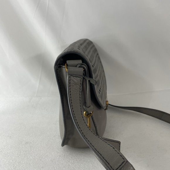 Fossil Gray Cow Hide Leather Cutout Crossbody Bag - Picture 6 of 12